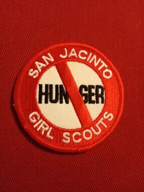 San Jacinto Girl Scouts No Hunger embroidered patch applique